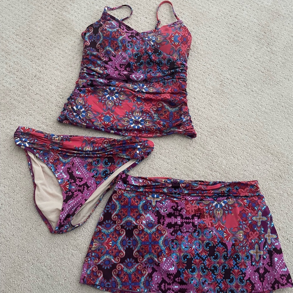 GARNET HILL RUCHED TANKINI TOP/BOTTOM/SKIRT